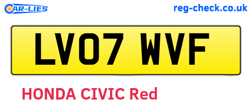 LV07WVF are the vehicle registration plates.