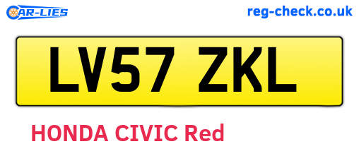 LV57ZKL are the vehicle registration plates.