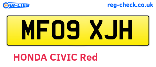 MF09XJH are the vehicle registration plates.