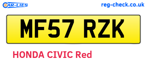 MF57RZK are the vehicle registration plates.