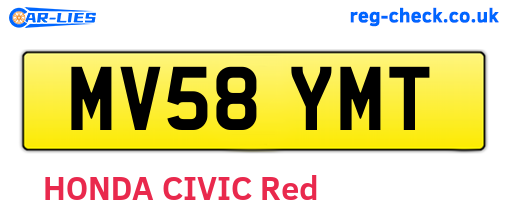 MV58YMT are the vehicle registration plates.