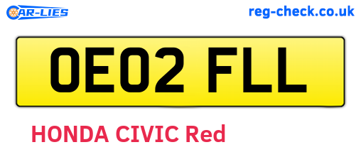 OE02FLL are the vehicle registration plates.