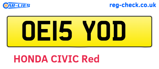 OE15YOD are the vehicle registration plates.