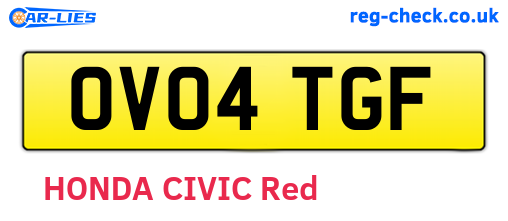 OV04TGF are the vehicle registration plates.