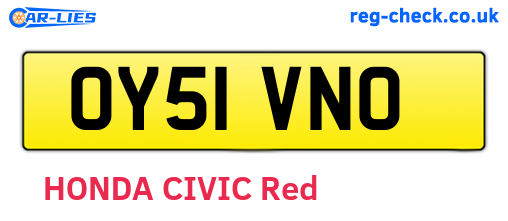 OY51VNO are the vehicle registration plates.