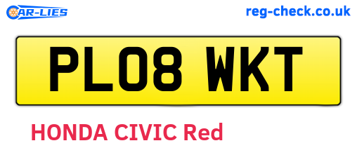 PL08WKT are the vehicle registration plates.