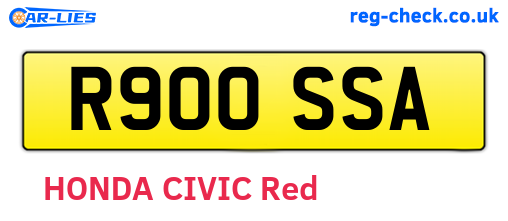 R900SSA are the vehicle registration plates.