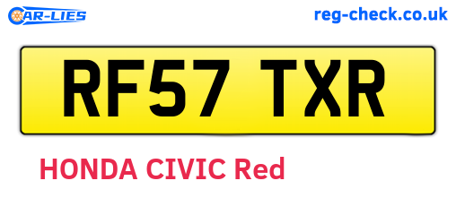 RF57TXR are the vehicle registration plates.
