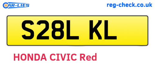 S28LKL are the vehicle registration plates.