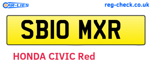 SB10MXR are the vehicle registration plates.