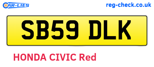 SB59DLK are the vehicle registration plates.