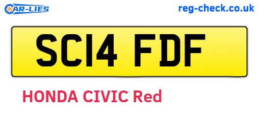SC14FDF are the vehicle registration plates.