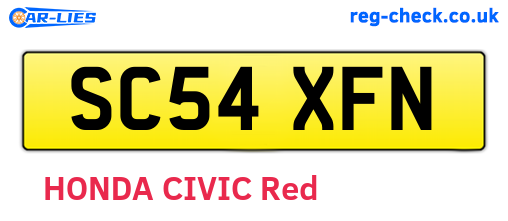 SC54XFN are the vehicle registration plates.