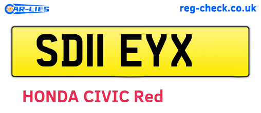 SD11EYX are the vehicle registration plates.