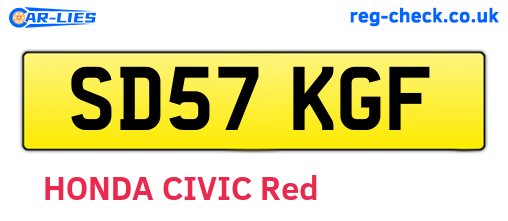 SD57KGF are the vehicle registration plates.