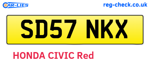 SD57NKX are the vehicle registration plates.