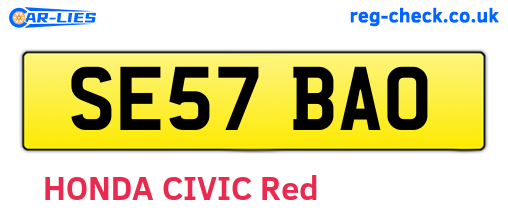 SE57BAO are the vehicle registration plates.