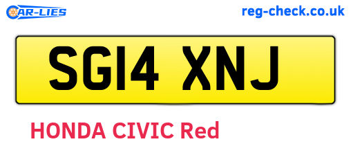 SG14XNJ are the vehicle registration plates.