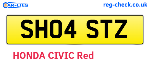 SH04STZ are the vehicle registration plates.