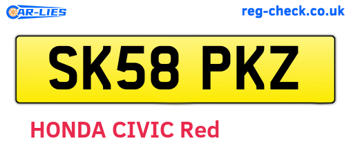 SK58PKZ are the vehicle registration plates.