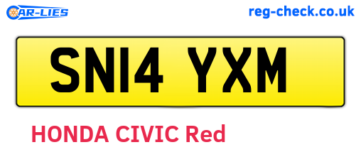 SN14YXM are the vehicle registration plates.