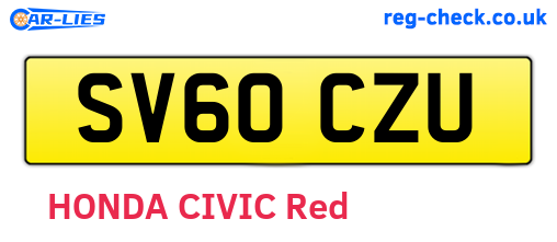 SV60CZU are the vehicle registration plates.