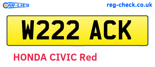 W222ACK are the vehicle registration plates.