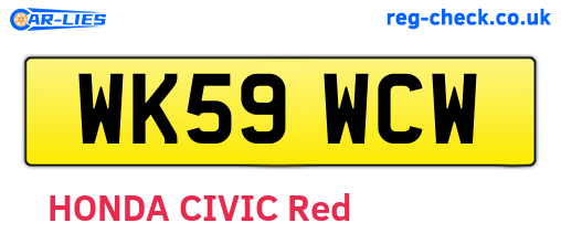 WK59WCW are the vehicle registration plates.