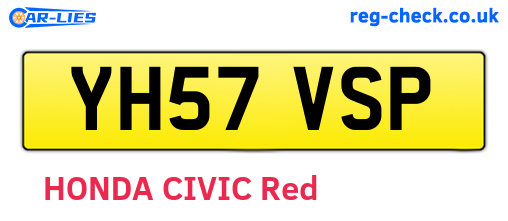 YH57VSP are the vehicle registration plates.