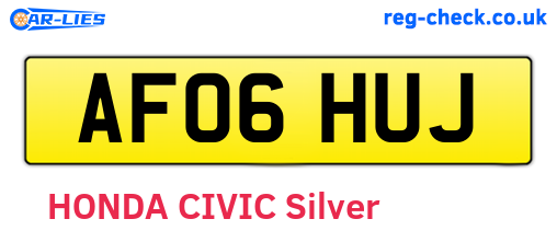 AF06HUJ are the vehicle registration plates.