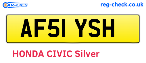 AF51YSH are the vehicle registration plates.