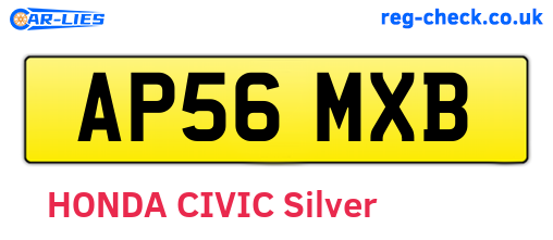 AP56MXB are the vehicle registration plates.