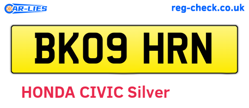 BK09HRN are the vehicle registration plates.