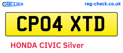 CP04XTD are the vehicle registration plates.