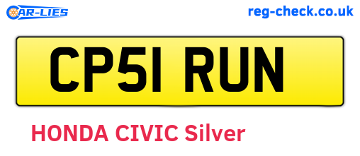 CP51RUN are the vehicle registration plates.