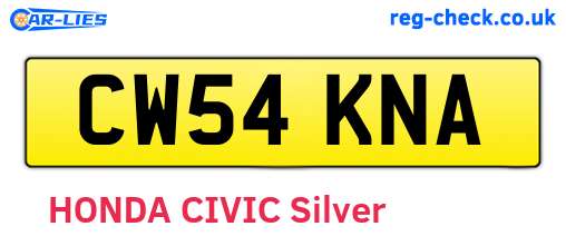 CW54KNA are the vehicle registration plates.