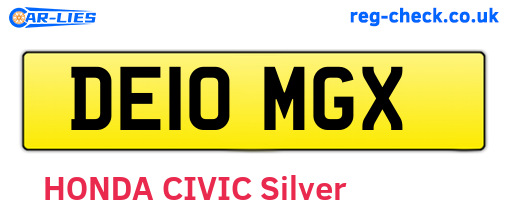 DE10MGX are the vehicle registration plates.