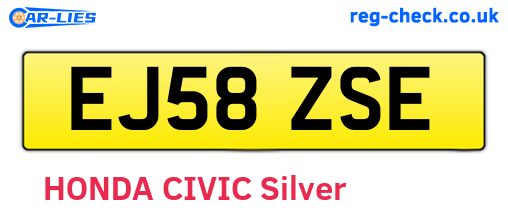 EJ58ZSE are the vehicle registration plates.