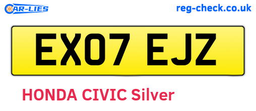 EX07EJZ are the vehicle registration plates.