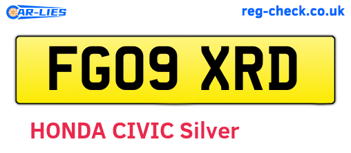 FG09XRD are the vehicle registration plates.