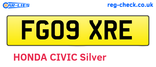 FG09XRE are the vehicle registration plates.