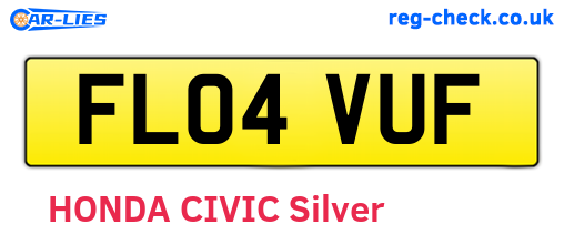 FL04VUF are the vehicle registration plates.
