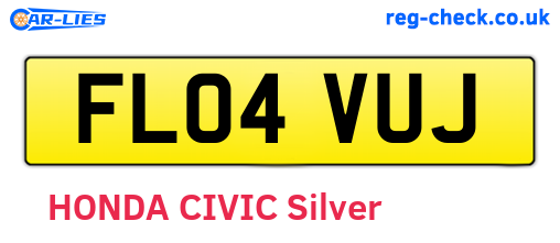 FL04VUJ are the vehicle registration plates.