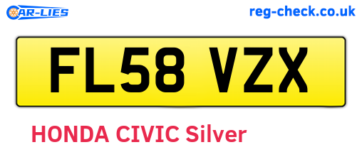 FL58VZX are the vehicle registration plates.