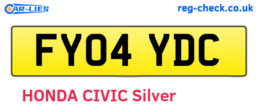 FY04YDC are the vehicle registration plates.