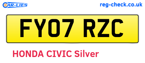 FY07RZC are the vehicle registration plates.