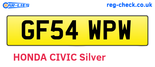 GF54WPW are the vehicle registration plates.