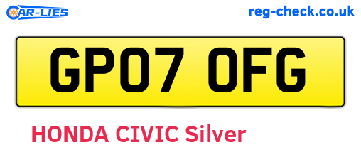 GP07OFG are the vehicle registration plates.