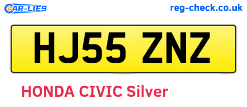 HJ55ZNZ are the vehicle registration plates.