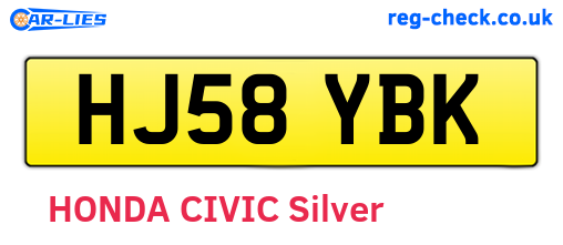 HJ58YBK are the vehicle registration plates.